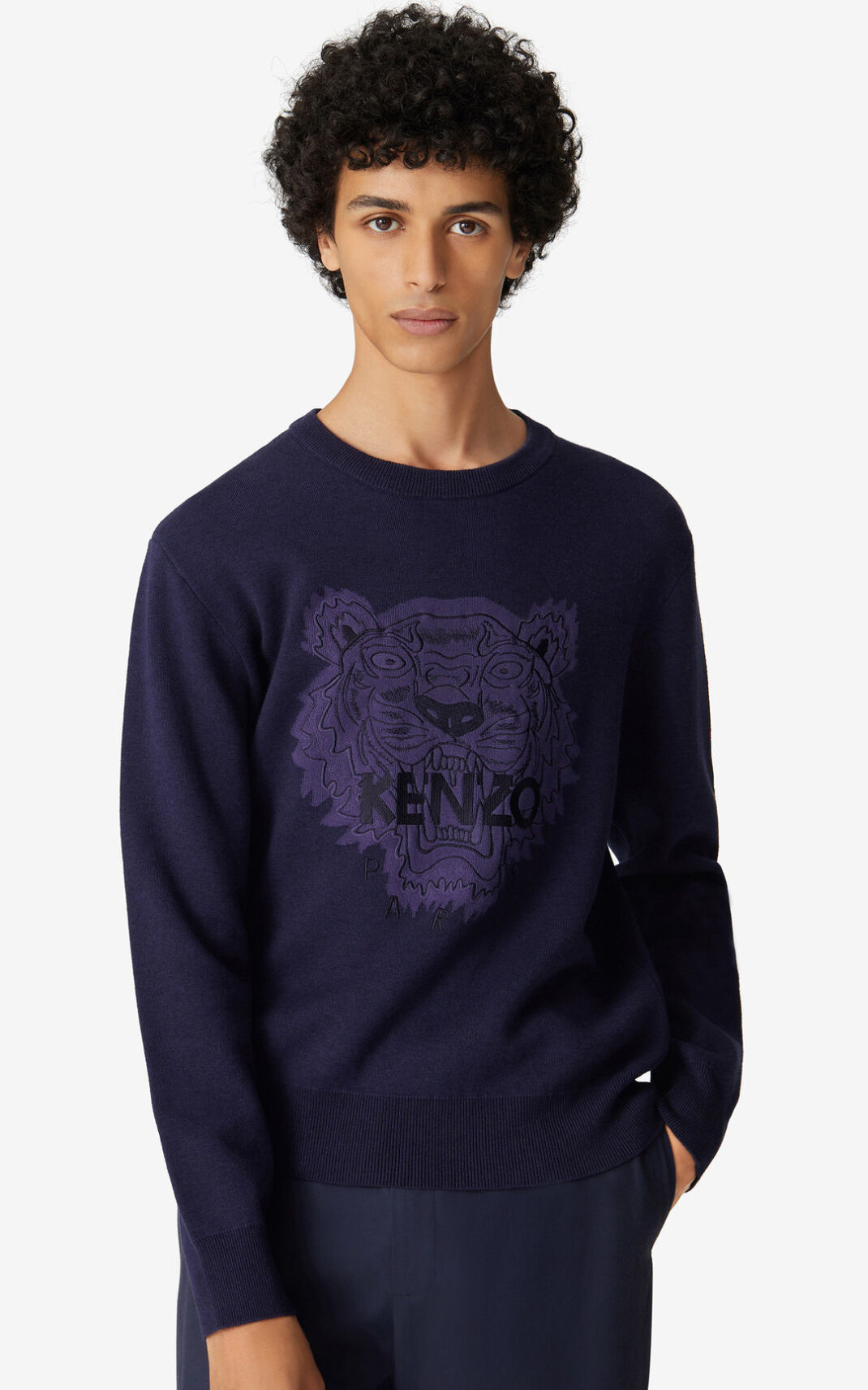 Kenzo Tiger Jerseys Hombre Azul Marino Azules | 3620415-GU